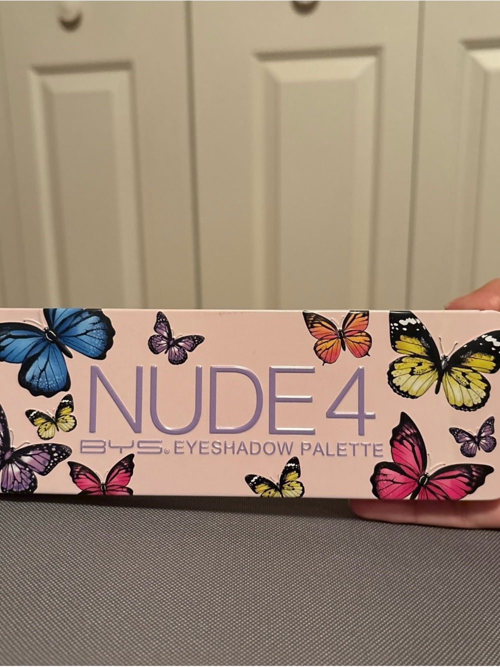 NUDE 4 Eyeshadow Palette by NUDE - Pink with Multicolored Butterflies